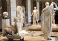 Gallery of Classical Greek sculptures at Louvre Museum. Paris, France.