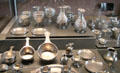 Roman silver vessels buried by eruption of Mount Vesuvius found 1895 at Louvre Museum. Paris, France.