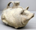 Terra Cotta vase in form of wild boar from Northeast of Gaule at Sèvres National Ceramic Museum. Paris, France