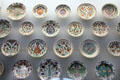 Collection of plates from Iznik, Turkey at Sèvres National Ceramic Museum. Paris, France.