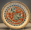 Phoenix plate from Iznik at Sèvres National Ceramic Museum. Paris, France.