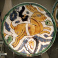 Rabbit plate from Seville at Sèvres National Ceramic Museum. Paris, France.