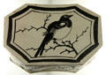 Chinese stoneware pillow painted with magpie from Hebei at Cernuschi Museum. Paris, France