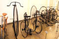 Collection of penny-farthing & other bikes at Arts et Metiers Museum. Paris, France.