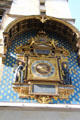 First public clock in Paris with Latin plaque above alluding to the crowns of Poland & France worn by the contemporary King Henri III at Conciergerie. Paris, France.