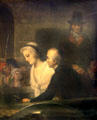 Marie-Antoinette being driven to her Place of Execution accompanied by Abbot Girard painting by Henri Joseph Fradel at Conciergerie. Paris, France.
