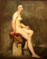 Sitting nude painting by Eugène Delacroix at Eugene Delacroix Museum. Paris, France.