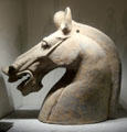 Chinese terra cotta horses head from Sichuan at Guimet Museum. Paris, France.