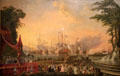 Naval maneuvers at Toulon in July 1777 painting by Chevalier Flotte de Saint-Joseph at Musée de la Marine. Paris, France.