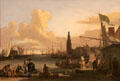 View of Amsterdam painting by Ludolf Backhuysen at Musée de la Marine. Paris, France.