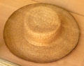 Untarred straw hat of French sailor at Musée de la Marine. Paris, France.