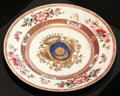 Porcelain plate made in China for French East India Company at Musée de la Marine. Paris, France.