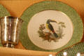 Sèvres Buffon porcelain dinner plate with toucan at Nissim de Camondo Museum. Paris, France.
