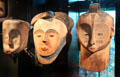 Puna tribe carved wooden masks from Gabon at Musée du quai Branly. Paris, France.