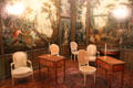 Salon of Demarteau painted with idyllic scenes designed by François Boucher at Carnavalet Museum. Paris, France.