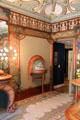 Corner details of Boutique Fouquet furnished & decorated in Art Nouveau style at Carnavalet Museum. Paris, France.