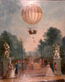 Ascension of Charles & Robert Montgolfier in Tuileries Gardens painting at Carnavalet Museum. Paris, France