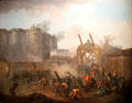 Taking of the Bastille July 14, 1789 painting by Jean-Baptiste Lallemand at Carnavalet Museum. Paris, France.