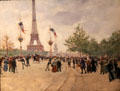 Entrance to the Universal Exposition of 1889 with Eiffel Tower painting by Jean Béraud at Carnavalet Museum. Paris, France