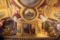 Details of periphery of Crowning of Venus baroque ceiling painting by René-Antoine Houasse in Venus room at Versailles Palace. Versailles, France.