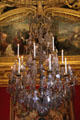 Chandelier in Apollo room at Versailles Palace. Versailles, France.