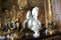 Bust of Queen Marie-Antoinette by Félix Lecomte in Queen's Bedroom at Versailles Palace. Versailles, France.