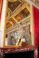 Mirror & mantle clock in Queen's Royal Table Antechamber at Versailles Palace. Versailles, France.