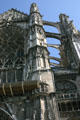 Details of richly decorated facade & flying buttresses of Cathédrale St-Pierre. Beauvais, France