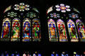Kings & queens stained glass window at St-Denis Basilica. St Denis, France.