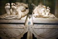 Cadaver tomb, reminder of death, which depicts deceased as a skeleton or even a decomposing body at St-Denis Basilica. St Denis, France.