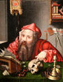 St Jerome painting by anonymous Flemish artist at Museum of Fine Arts. Reims, France.
