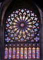 Great Rose Window by Raymond Cornon in St Vincent's Cathedral. St Malo, France.