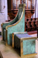 Bishop's chair inside St Vincent Cathedral. St Malo, France.