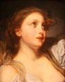 Head of young woman painting by Jean-Baptiste Greuze at Museum of Fine Arts of Rennes. Rennes, France.