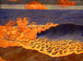 Marine blue, effects of waves painting by Georges Lacombe at Museum of Fine Arts of Rennes. Rennes, France.