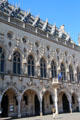Flamboyant Gothic facade of Arras Town Hall reconstructed after total destruction in WWI. Arras, France.