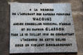 Plaque to two firemen who died saving St-Jean-Baptiste church from fire ignited by German bombardment. Arras, France.