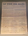 News sheet for Caen residents during Normandy invasion at museum in Caen City Hall. Caen, France.