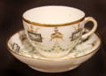 Cup & saucer by Caen Porcelain Manuf. at Caen Museum of Fine Arts. Caen, France.