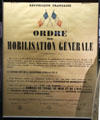 French General Mobilization Order poster at Caen Memorial. Caen, France.