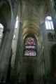 Rose window, Rose of Heaven, in south transept of Amiens Cathedral. Amiens, France.