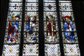Stained glass windows by Guillaume Barbe of St Michael, St Julian, St William & St Genevieve at Rouen Cathedral. Rouen, France.