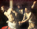Flagellation of Christ painting by Caravaggio at Rouen Museum of Fine Arts. Rouen, France.
