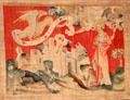 Fourth trumpet: the eagle of woe from Apocalypse Tapestry at Angers Chateau. Angers, France.