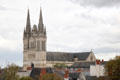 St Maurice of Angers Cathedral spires. Angers, France