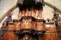Main pulpit at St Maurice of Angers Cathedral. Angers, France.