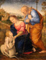 Holy Family with Lamb painting attib. to Raphael's workshop. Angers, France.