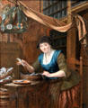 Woman selling fish painting by Gerrit Zegelaar at Angers Fine Arts Museum. Angers, France.