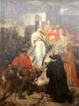 Death of Joan of Arc painting by Eugène-Marie-François Devéria at Angers Fine Arts Museum. Angers, France.