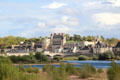 Chateau Royal of Amboise viewed from north bank of Loire River. Amboise, France
